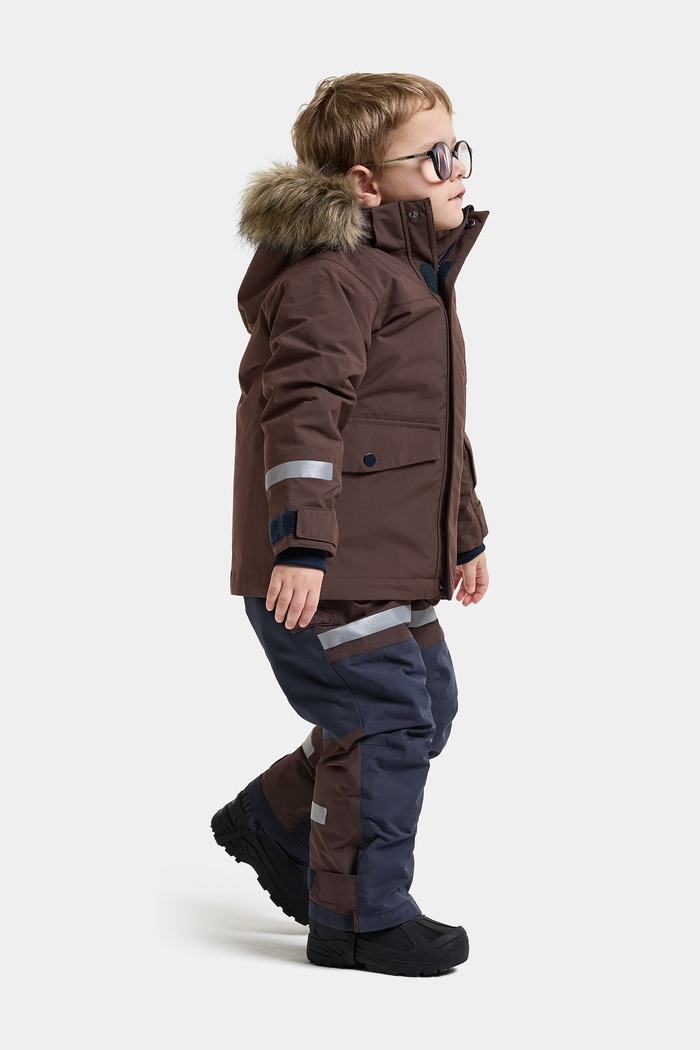 Kurtka zimowa dziecięca BJÄRVEN KIDS PARKA 5 Didriksons brązowy 506325