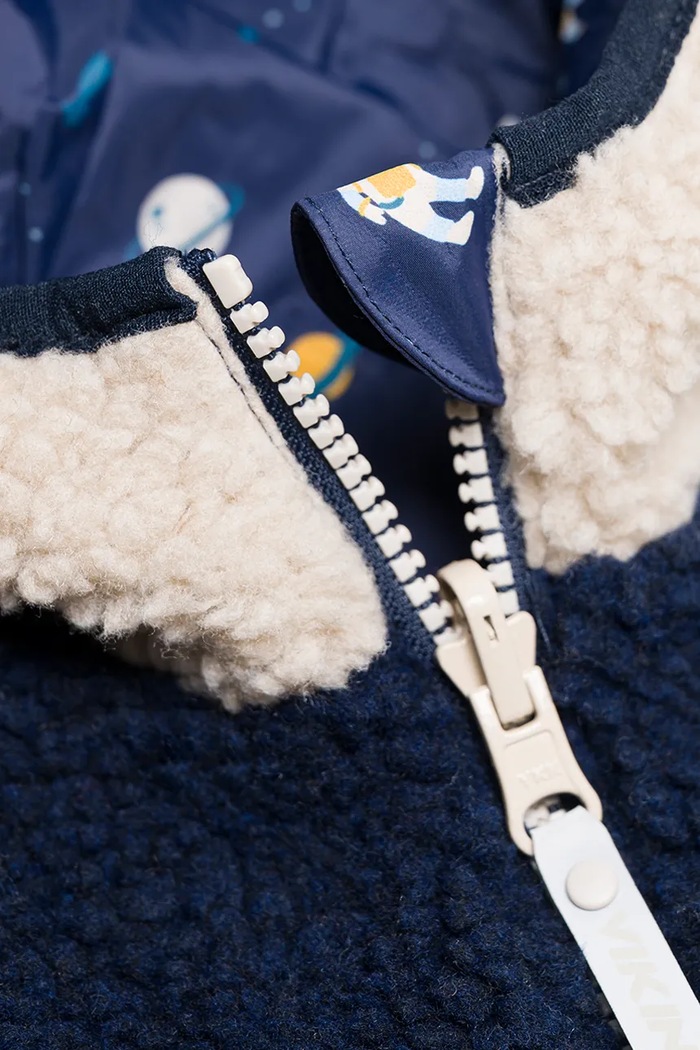Kurtka dwustronna dziecięca Play Reversible Pile Jacket Viking Kids 50.25035 granatowy