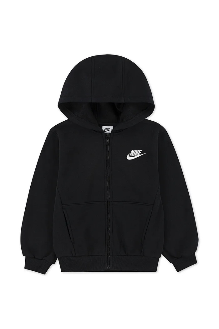 Nike Bluza rozpinana z kapturem dziecięca z bawełną 86L089 czarny AW26