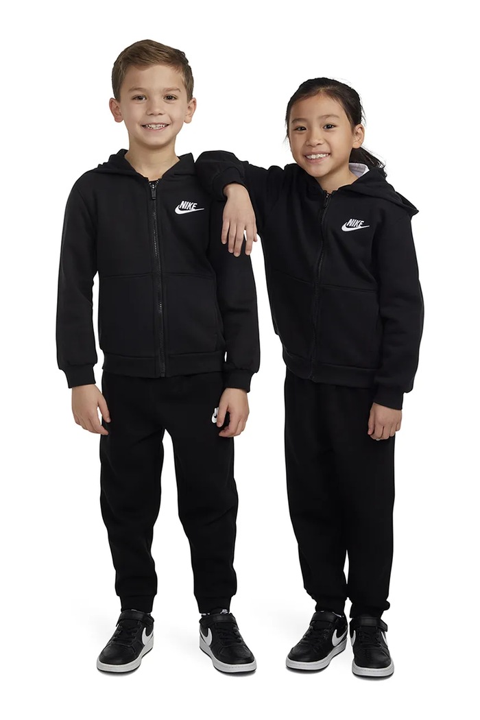 Bluza rozpinana z kapturem dziecięca z bawełną Nike 86L089 czarny