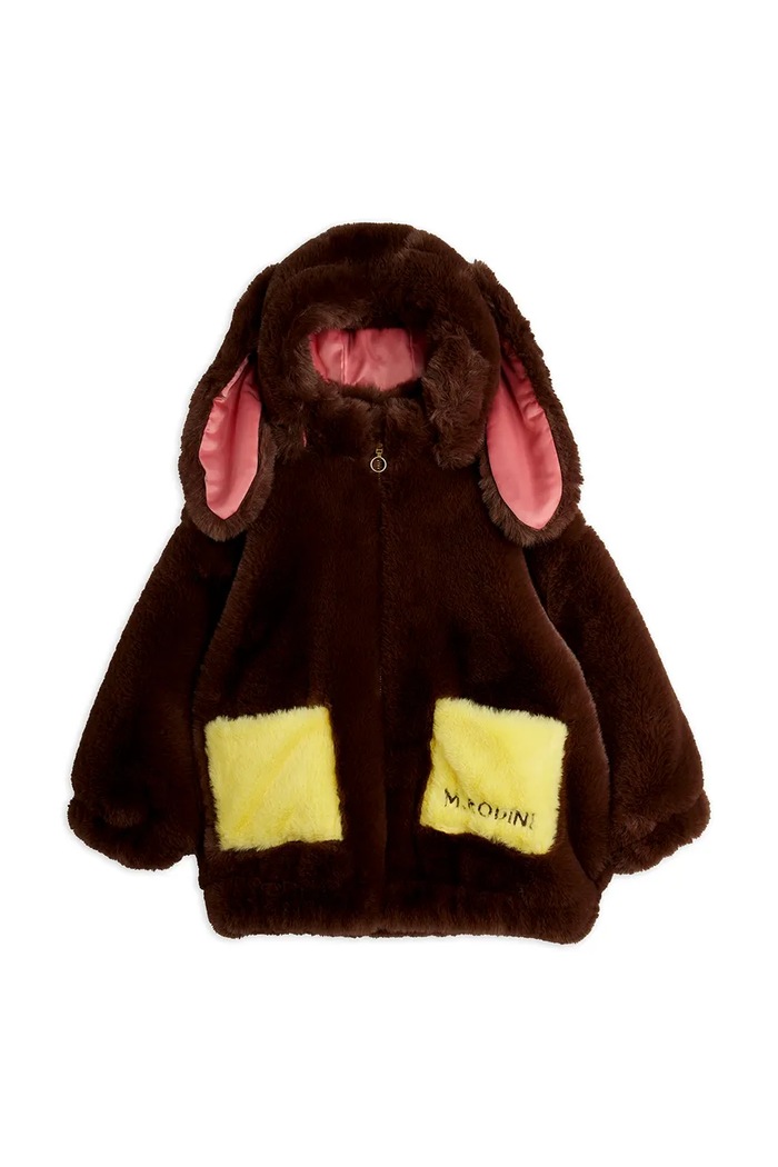 Mini Rodini Kurtka dziecięca polarowa Rabbits 26710112 brązowy AW26