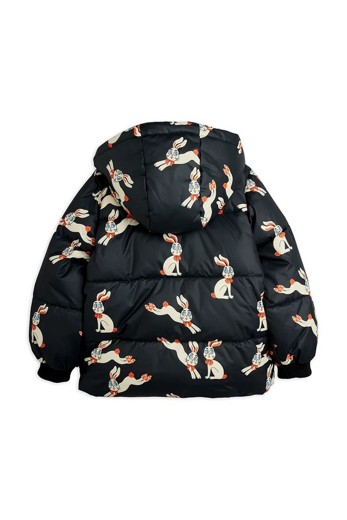 Chłopiec Mini Rodini Kurtka puchowa dziecięca Rabbits 26710101 czarny