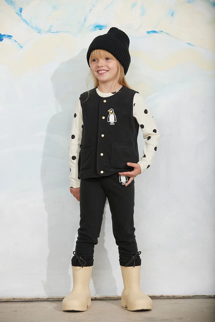 Bezrękawnik dziecięcy polarowy Penguin Mini Rodini czarny 11000364