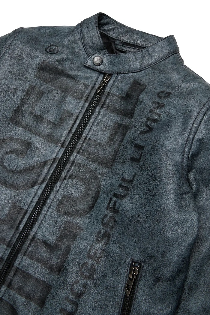 Chłopiec Diesel Skórzana dziecięca JLEVERT JACKET J03023.0AJFV czarny