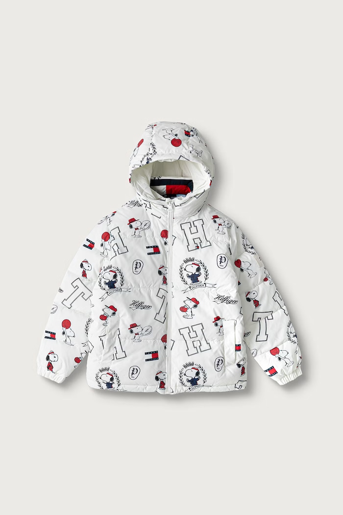 Tommy Hilfiger Καπιτονέ μπουφάν παιδικό x Peanuts KS0KS00762.74.122.9BY2 λευκό AW26