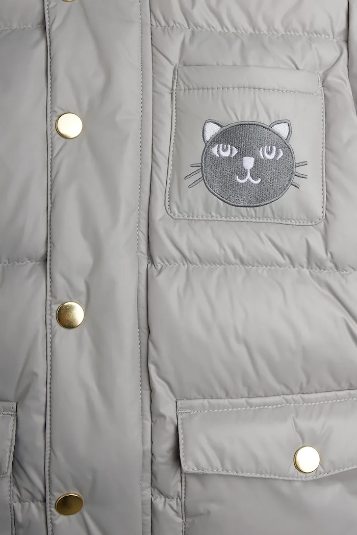 Mini Rodini kurtka pikowana dziecięca Cat ears 26710109 szary