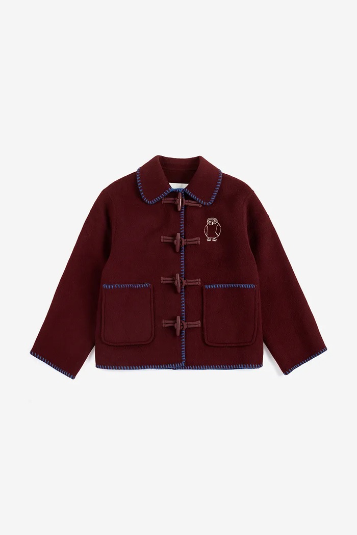 Bobo Choses Kurtka dziecięca Curious Owl 226AC138 bordowy AW26