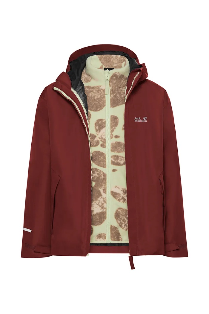 Kurtka 3w1 dziecięca ICELAND 3IN1 PRINT Jack Wolfskin A66161.104.152 czerwony
