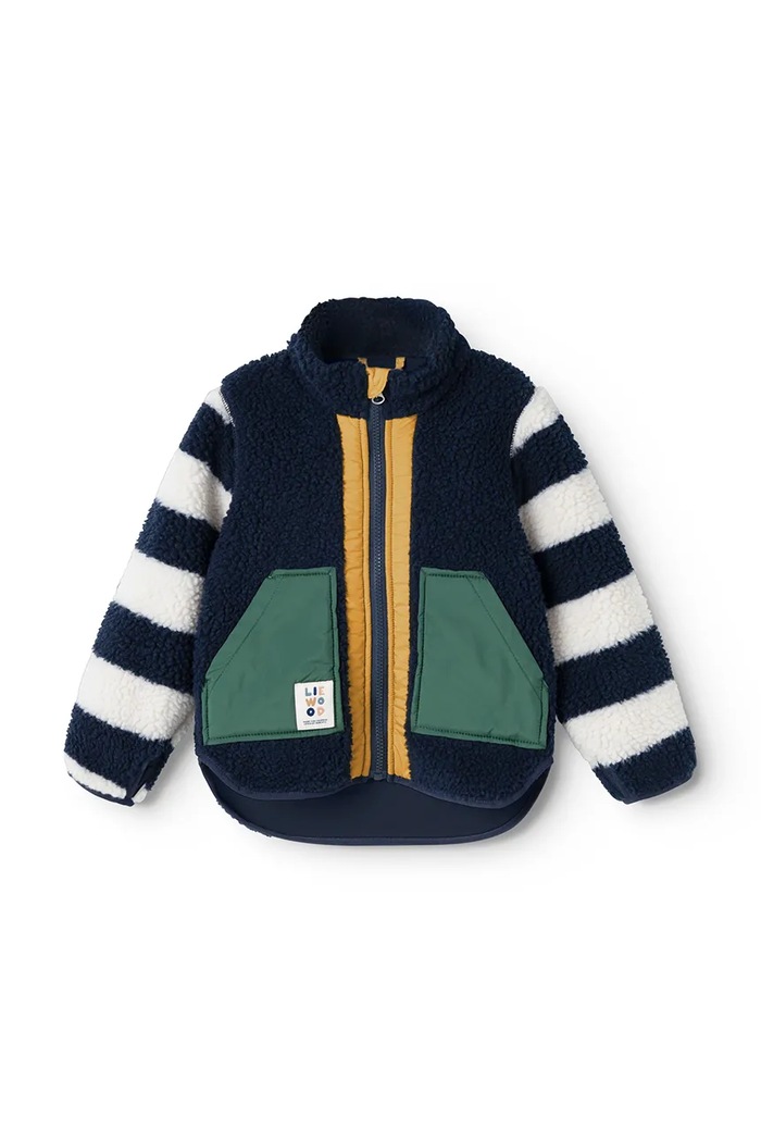 Liewood Kurtka dziecięca polarowa Noam Pile Jacket granatowy LW21047.9BY2