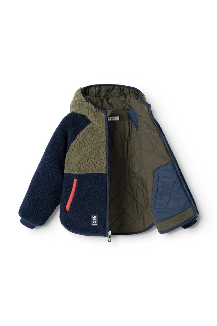 Chłopiec Liewood Kurtka dwustronna dziecięca Jackson Reversible Jacket LW21040.9BY2 zielony