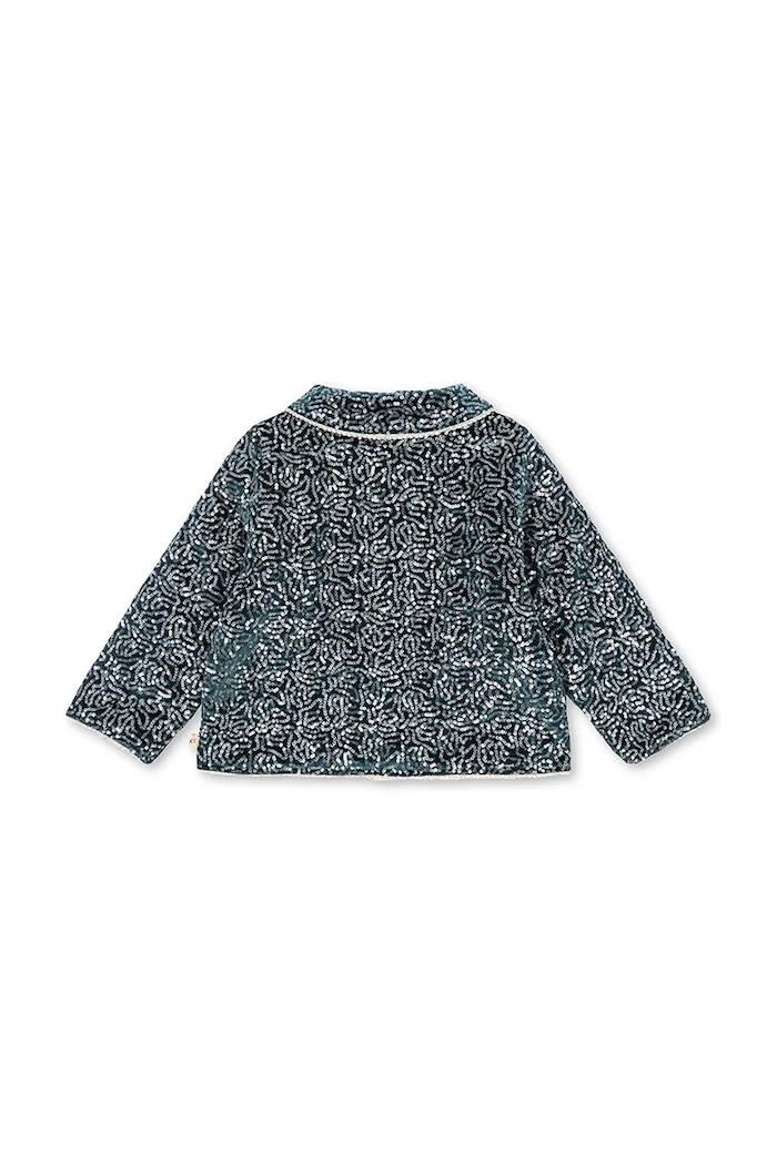 Chlapec Konges Sløjd Bunda detská zamatová VIOLA JACKET KS106321.9BY2 tyrkysová