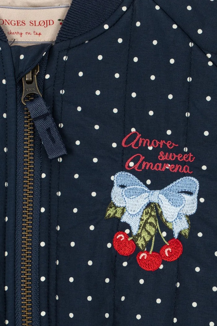 Bomber jakna za djecu JUNO PRINTED DOT BOMBER JACKET Konges Sløjd mornarsko plava KS106052.9BY2