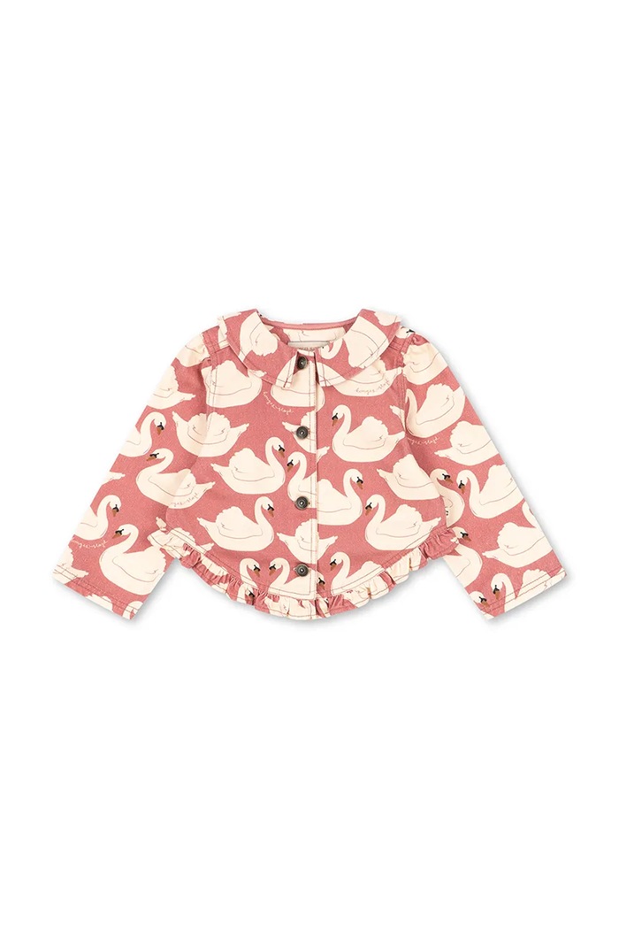 Konges Sløjd Kurtka przejściowa dziecięca bawełniana MAGOT FRILL JACKET GOTS KS106128.9BY2 różowy AW26