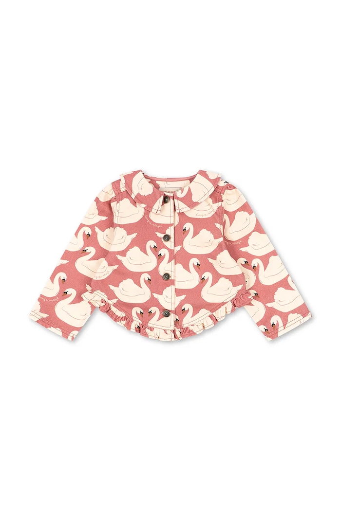 Konges Sløjd Kurtka przejściowa dziecięca bawełniana MAGOT FRILL JACKET GOTS KS106128.9BY2 różowy AW26