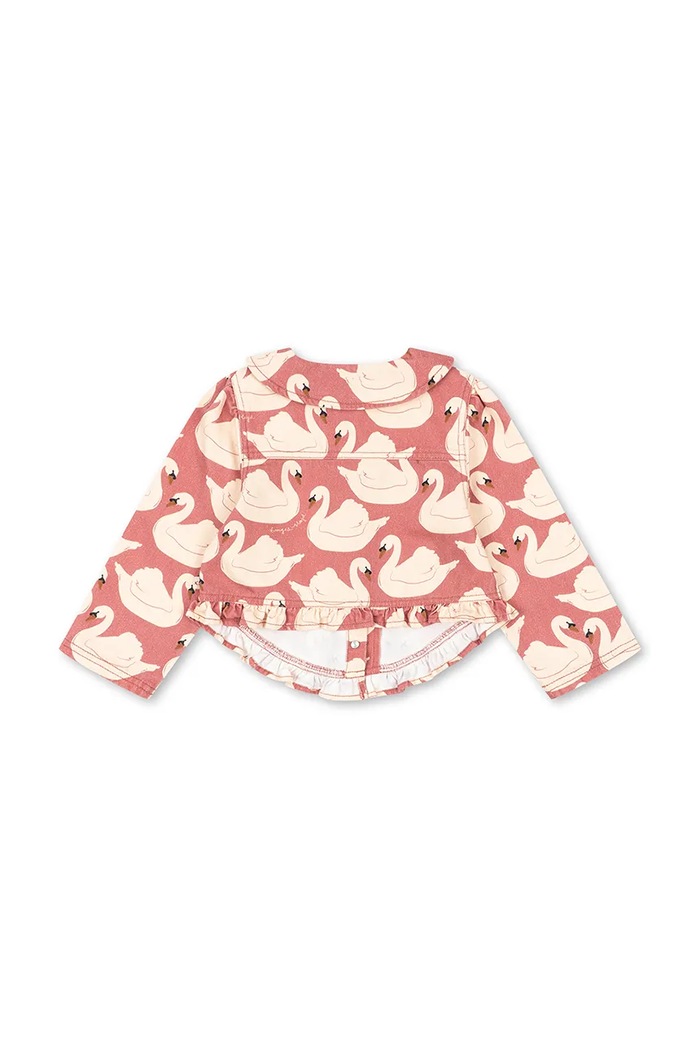 Chłopiec Konges Sløjd Kurtka przejściowa dziecięca bawełniana MAGOT FRILL JACKET GOTS KS106128.9BY2 różowy