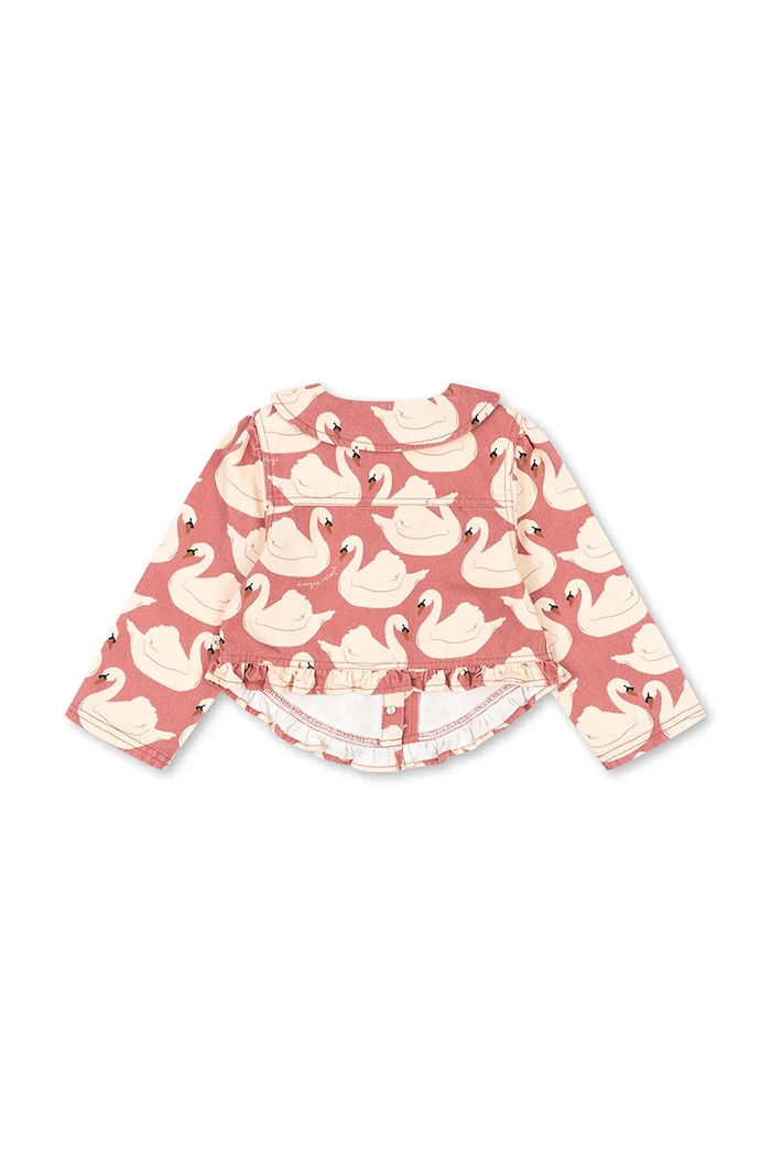 Chłopiec Konges Sløjd Kurtka przejściowa dziecięca bawełniana MAGOT FRILL JACKET GOTS KS106128.9BY2 różowy