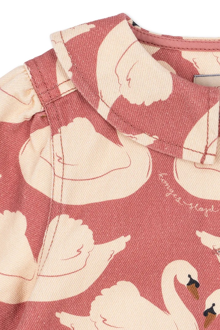 Kurtka przejściowa dziecięca bawełniana MAGOT FRILL JACKET GOTS Konges Sløjd KS106128.9BY2 różowy