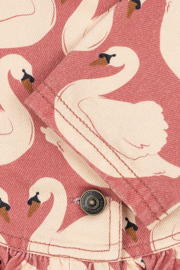 Kurtka przejściowa dziecięca bawełniana MAGOT FRILL JACKET GOTS Konges Sløjd różowy KS106128.9BY2