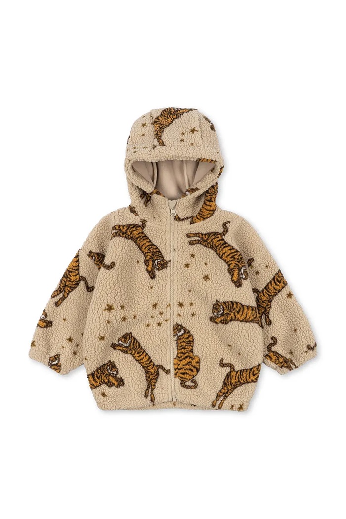 Konges Sløjd Jakna za djecu JODY TEDDY HOODIE GRS KS106048.9BY2 smeđa AW26