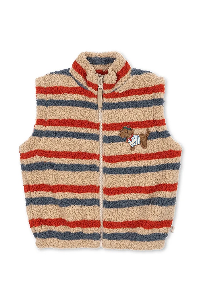 Konges Sløjd Bezrękawnik dziecięcy JODY EMBROIDERY TEDDY VEST GRS multicolor KS105713.9BY2