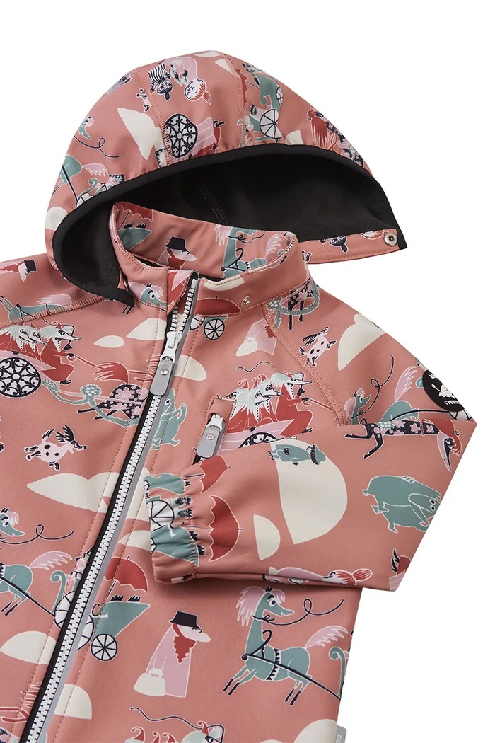 Reima kurtka softshell dziecięca Moomin Vantti różowy 5100009F.9BY2