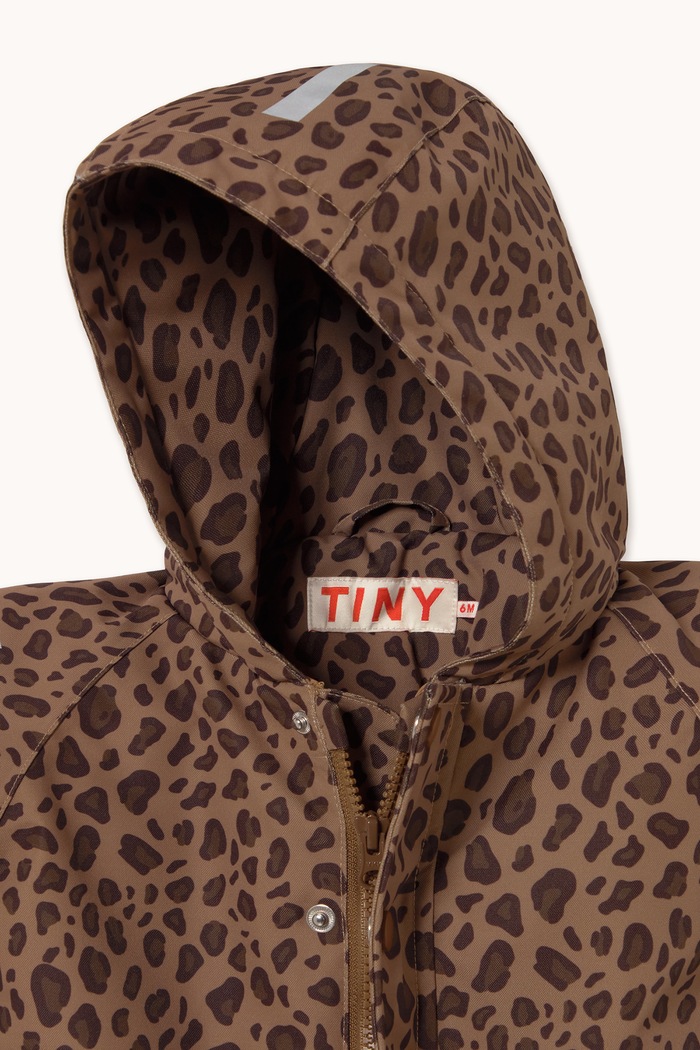 Chłopiec Tinycottons Kombinezon zimowy niemowlęcy ANIMAL PRINT SNOW ONE-PIECE AW26.020 brązowy