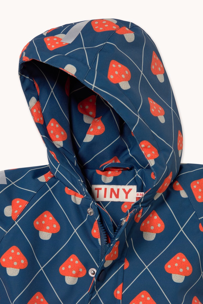 Chłopiec Tinycottons Kombinezon zimowy niemowlęcy MUSHROOMS SNOW ONE-PIECE AW26.008 granatowy
