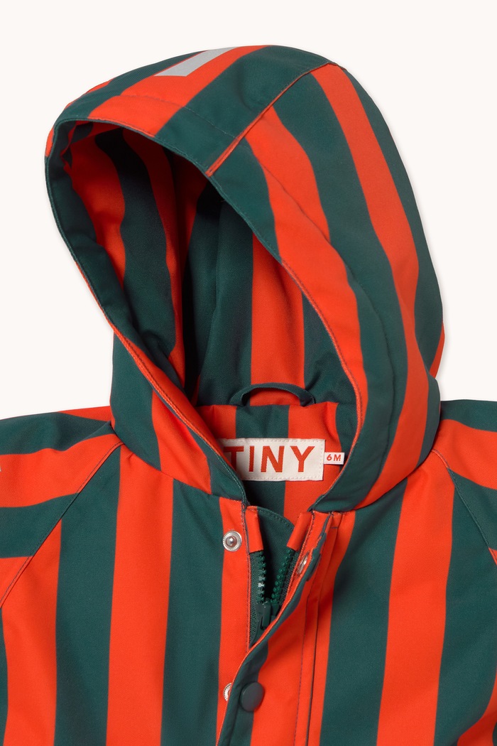 Chłopiec Tinycottons Kombinezon zimowy niemowlęcy RED STRIPES SNOW ONE-PIECE AW26.001 czerwony