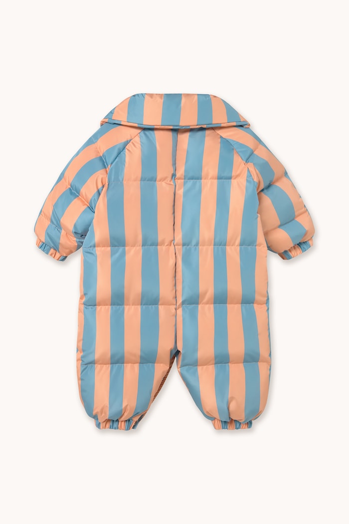 Tinycottons Kombinezon niemowlęcy NUDE-BLUE STRIPES PADDED OVERALL AW26.061 niebieski AW26