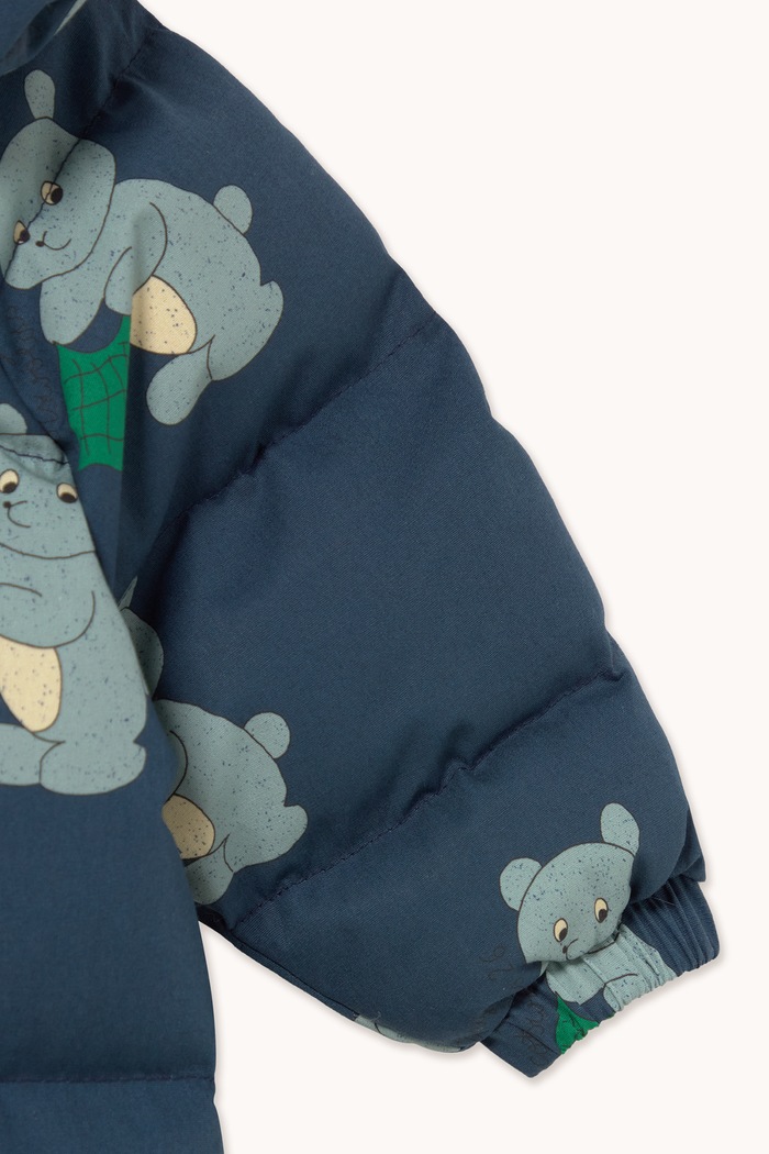 Chłopiec Tinycottons Kombinezon niemowlęcy z bawełną BEARS PADDED OVERALL AW26.047 granatowy