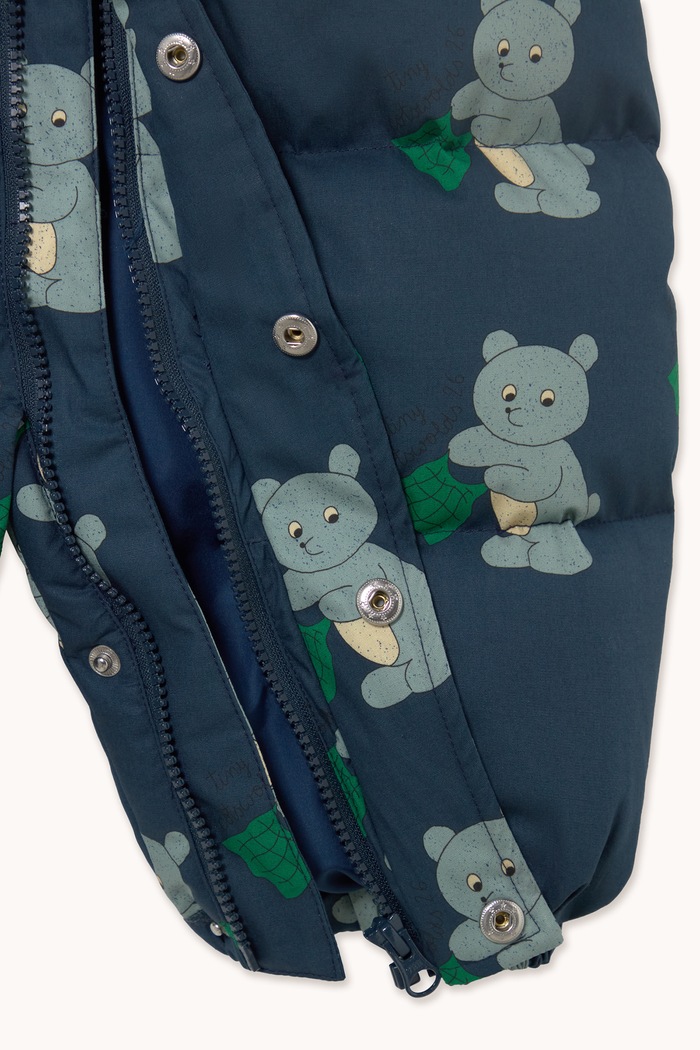 Kombinezon niemowlęcy z bawełną BEARS PADDED OVERALL Tinycottons AW26.047 granatowy