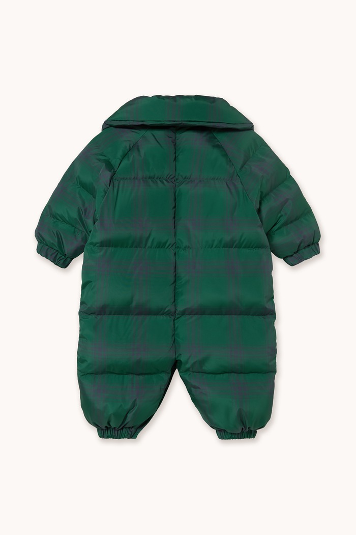 Tinycottons Kombinezon niemowlęcy GREEN CHECK PADDED OVERALL AW26.056 zielony AW26