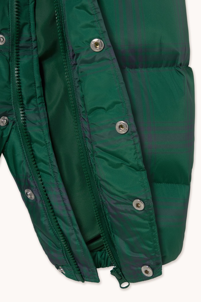 Kombinezon niemowlęcy GREEN CHECK PADDED OVERALL Tinycottons AW26.056 zielony