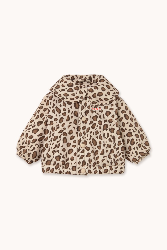 Tinycottons Kurtka niemowlęca z bawełną ANIMAL PRINT BABY PADDED JACKET beżowy AW26.039
