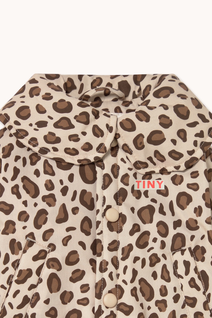 Chłopiec Tinycottons Kurtka niemowlęca z bawełną ANIMAL PRINT BABY PADDED JACKET AW26.039 beżowy