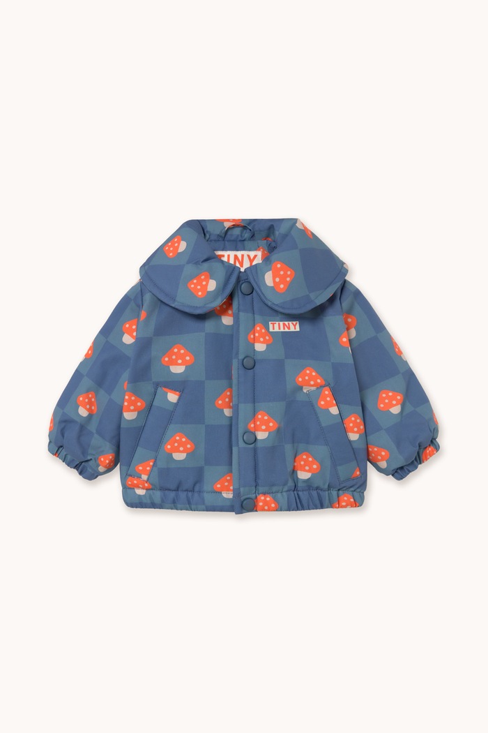 Tinycottons Kurtka niemowlęca z bawełną MUSHROOM BABY PADDED JACKET niebieski AW26.050