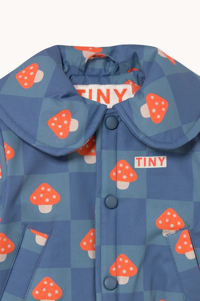 Chłopiec Tinycottons Kurtka niemowlęca z bawełną MUSHROOM BABY PADDED JACKET AW26.050 niebieski