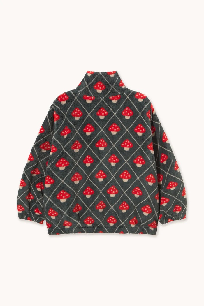 CHLAPEC Tinycottons rozepínací mikina dětská fleecová MUSHROOMS POLAR JACKET AW26.254 námořnická modř
