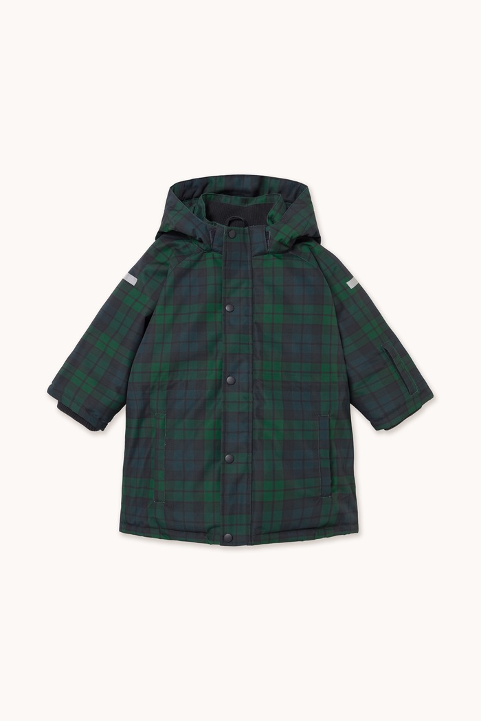 Tinycottons Kurtka zimowa dziecięca CHECK SNOW JACKET AW26.017 zielony AW26