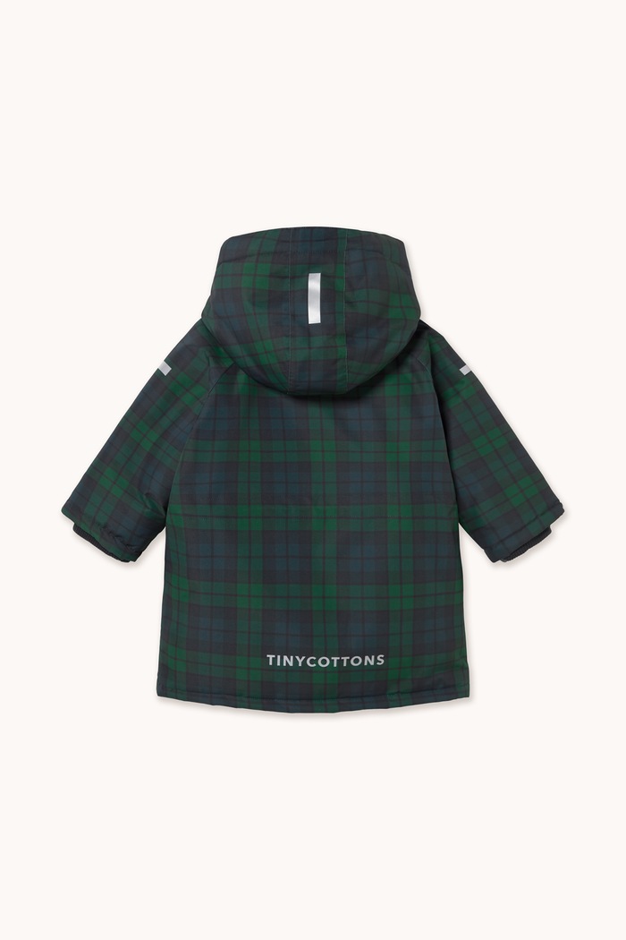 Chłopiec Tinycottons Kurtka zimowa dziecięca CHECK SNOW JACKET AW26.017 zielony