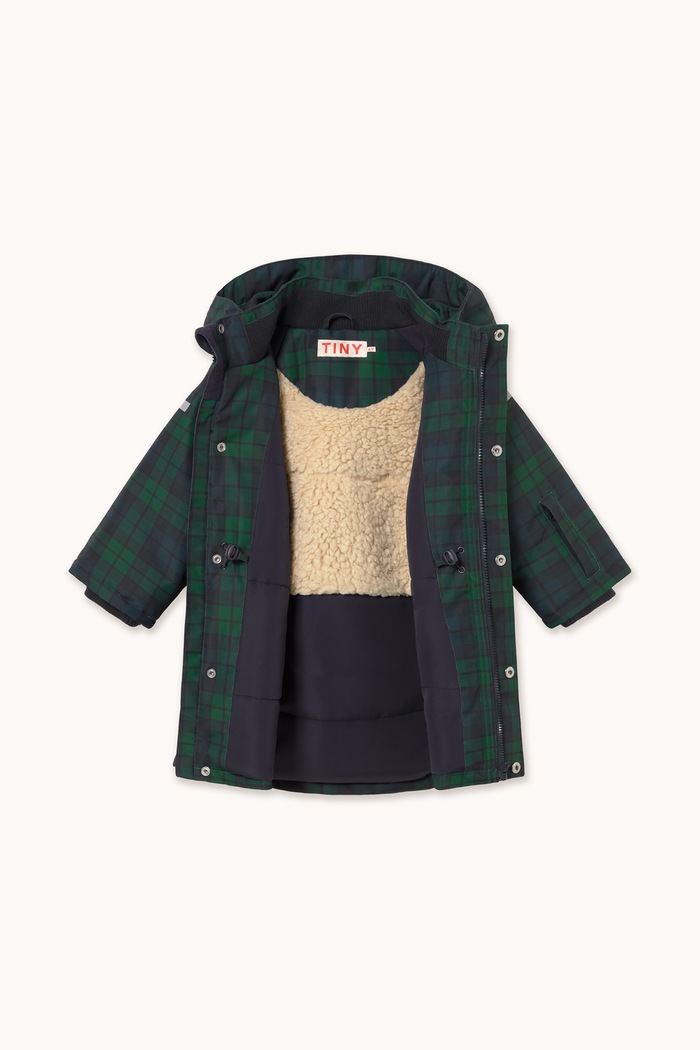 Kurtka zimowa dziecięca CHECK SNOW JACKET Tinycottons AW26.017 zielony