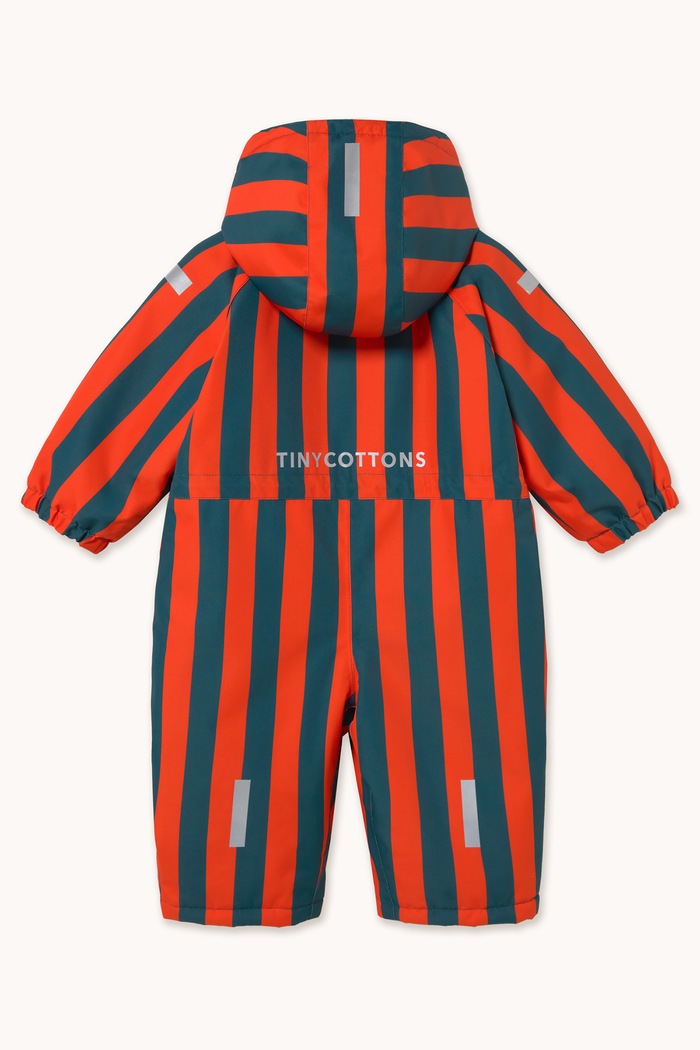 Tinycottons Kombinezon zimowy dziecięcy RED STRIPES SNOW ONE-PIECE AW26.002 czerwony AW26