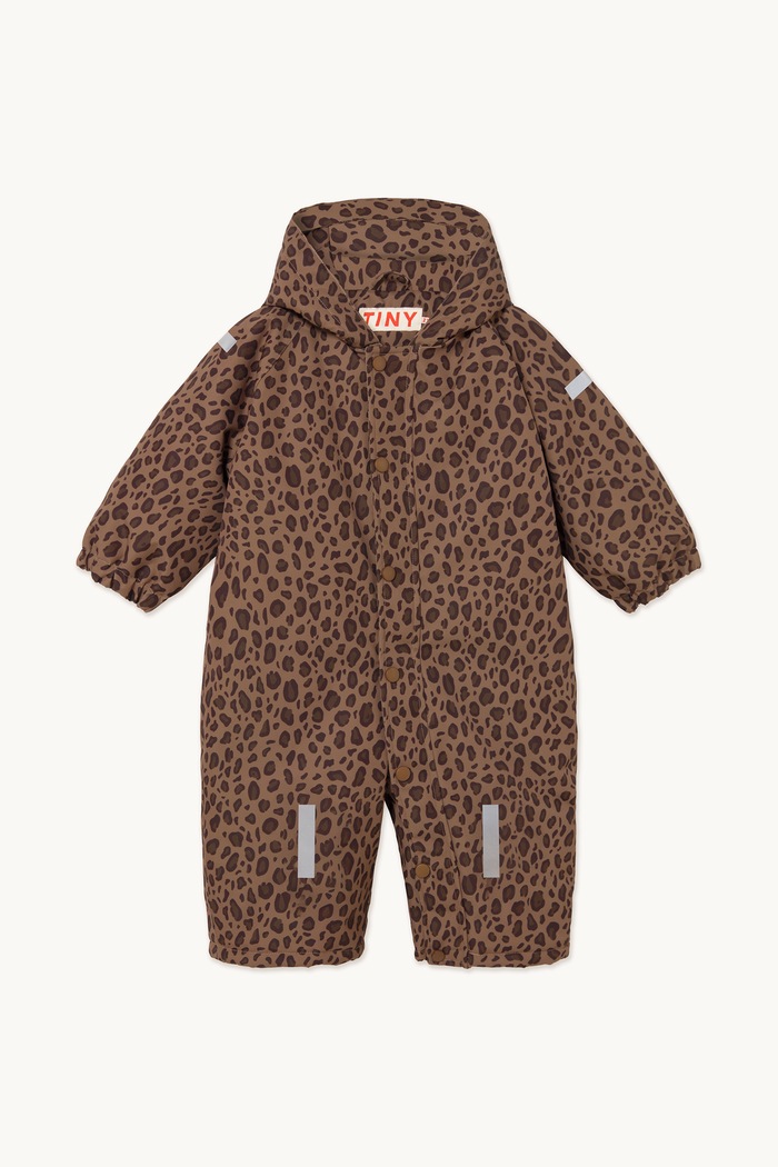 Tinycottons Kombinezon zimowy dziecięcy ANIMAL PRINT SNOW ONE-PIECE brązowy AW26.021