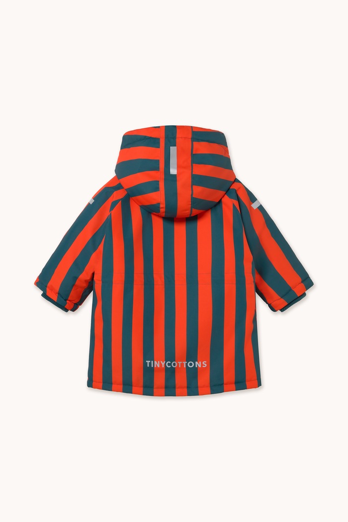 Tinycottons Kurtka zimowa dziecięca RED STRIPES SNOW JACKET AW26.003 czerwony AW26