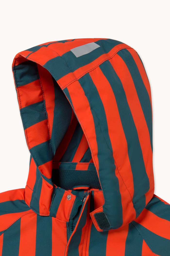 Kurtka zimowa dziecięca RED STRIPES SNOW JACKET Tinycottons AW26.003 czerwony