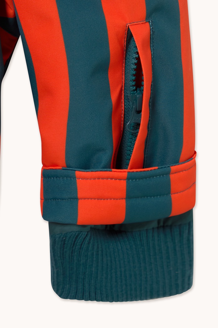 Tinycottons Kurtka zimowa dziecięca RED STRIPES SNOW JACKET AW26.003