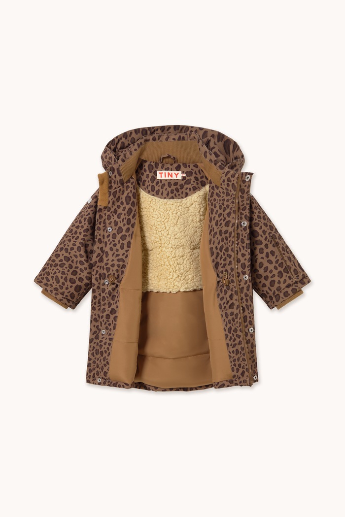 Kurtka zimowa dziecięca ANIMAL PRINT SNOW JACKET Tinycottons AW26.022 brązowy
