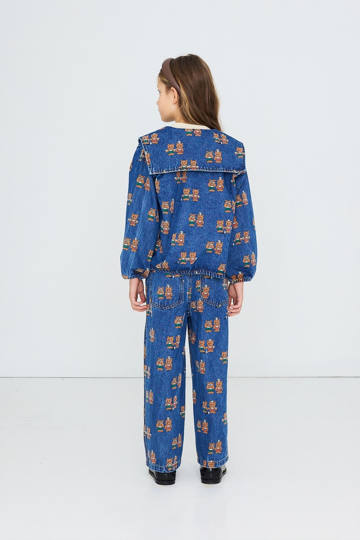 Kurtka jeansowa dziecięca bawełniana TINY TEA ROOM DENIM JACKET Tinycottons AW26.150 niebieski