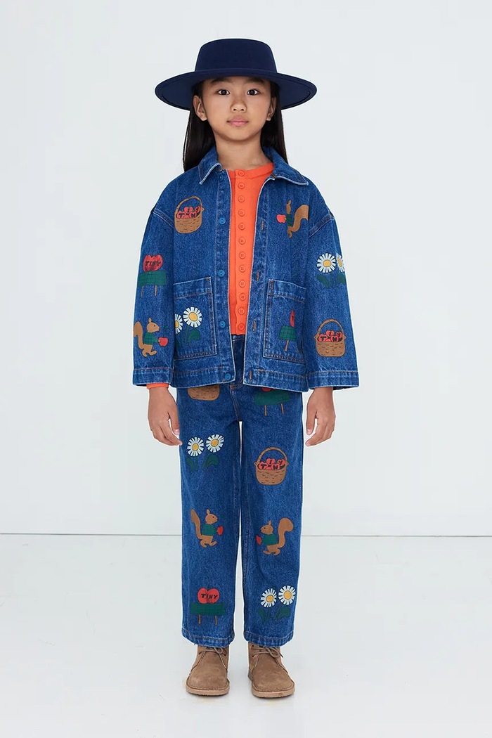 Tinycottons džínsová bunda detská bavlnená TINY APPLES JACKET AW26.184 modrá