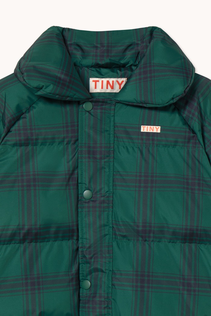 Chłopiec Tinycottons Kombinezon dziecięcy GREEN CHECK PADDED OVERALL AW26.057 zielony